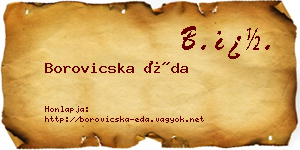 Borovicska Éda névjegykártya